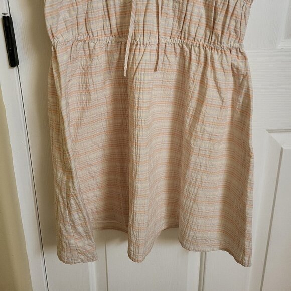 Treasure & Bond Shirred Mini Dress Ivory Honey Plaid Size Small NWOT - Picture 6 of 10